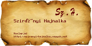 Szirányi Hajnalka névjegykártya